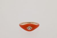 Orange / Bague Œil en Or rose 14K sertie de diamants - Orange