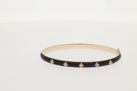 Noir / Jonc 5 motifs en Or rose 14K serti de diamants - Noir