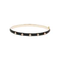 14K pink gold diamond-set diamond band with 5 motifs - Black