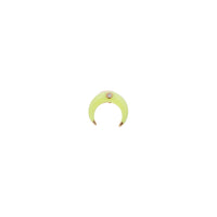 Mono horn clasp in 14K pink gold set with diamonds - Yellow