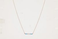 Bleu / Collier Marbella en Or rose 14K serti de diamants - Bleu