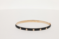 Noir / Jonc 5 motifs en Or rose 14K serti de diamants - Noir