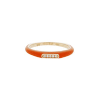 Corail / Bague Jonc en Or rose 14K sertie de diamants - Corail
