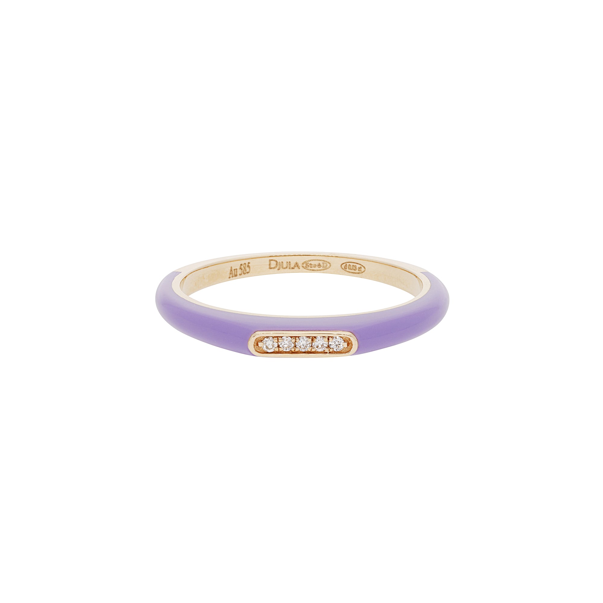 Lilas / Bague Jonc en Or rose 14K sertie de diamants - Lilas