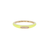 Jaune / Bague Jonc en Or rose 14K sertie de diamants - Jaune