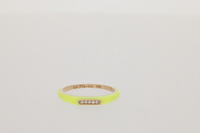 Jaune / Bague Jonc en Or rose 14K sertie de diamants - Jaune