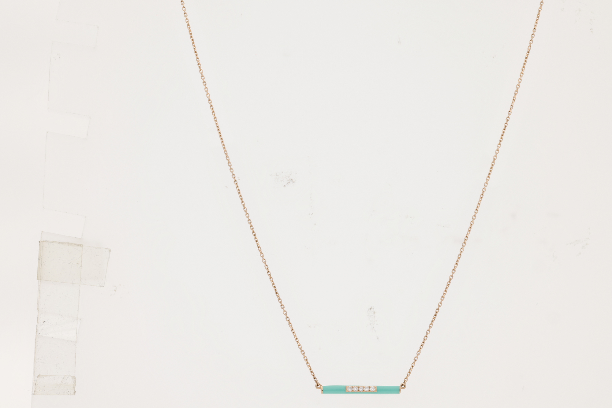 Vert / Collier Émail en Or rose 14K serti de diamants - Vert