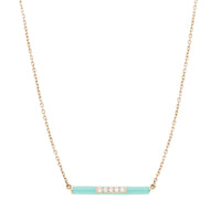 Collier Émail en Or rose 14K serti de diamants - Vert