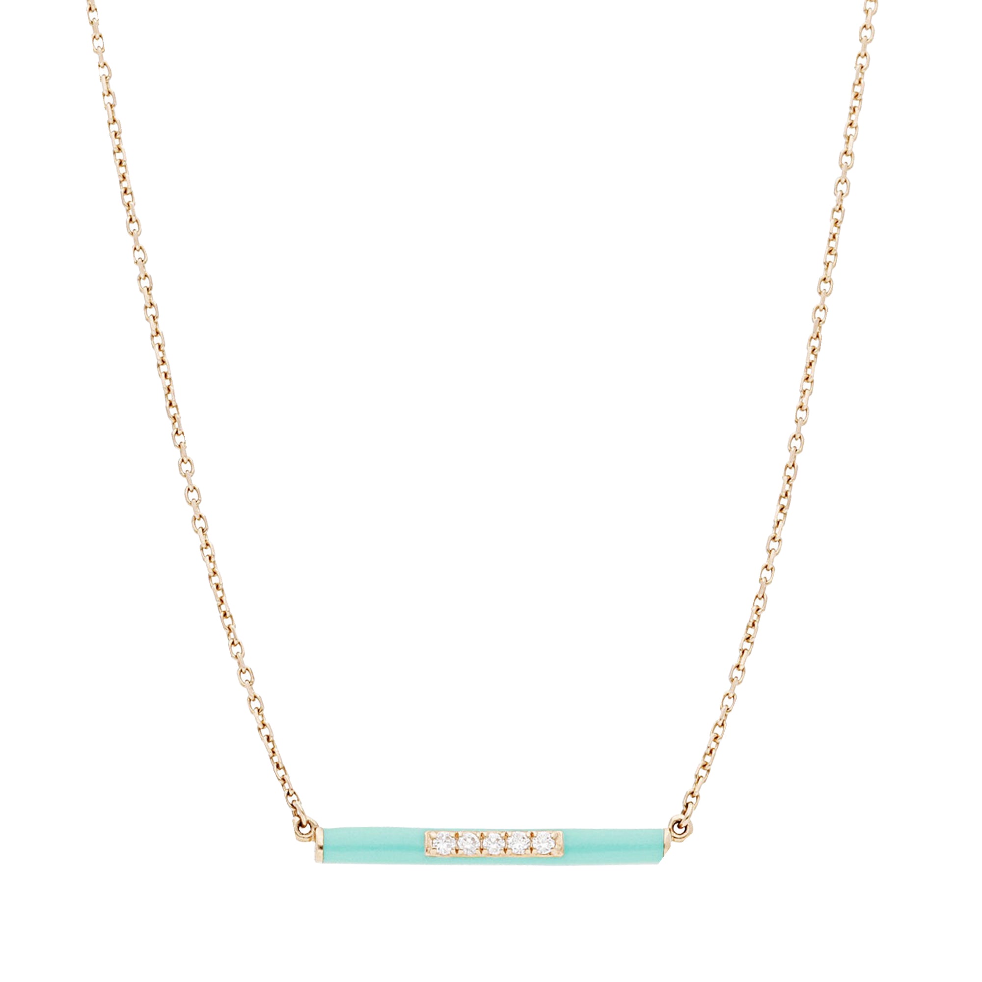 Collier Émail en Or rose 14K serti de diamants - Vert