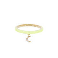 Jaune / Bague Lune en Or rose 14K sertie de diamants - Jaune