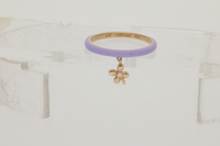 Lilas / Bague Trèfle en Or rose 14K sertie de diamant - Lilas