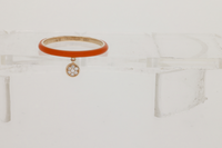 Corail / Bague Cible en Or rose 14K sertie de diamants - Corail