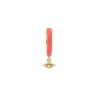 Creole Eye Mono Buckle in 14K Pink Gold Set with Diamonds - Pink
