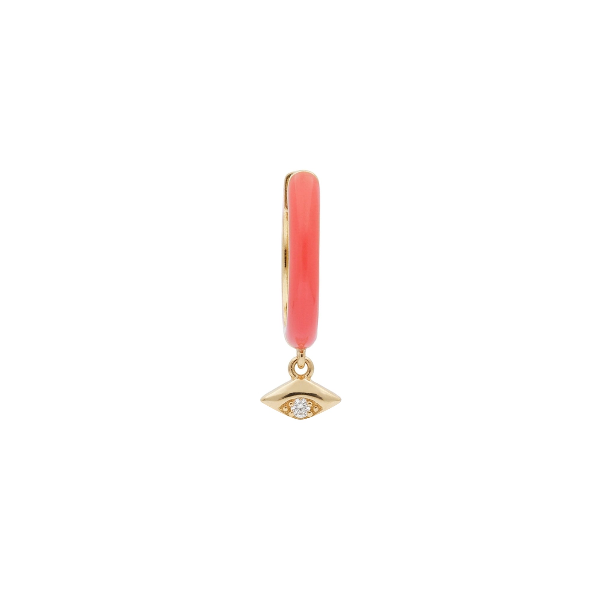 Creole Eye Mono Buckle in 14K Pink Gold Set with Diamonds - Pink