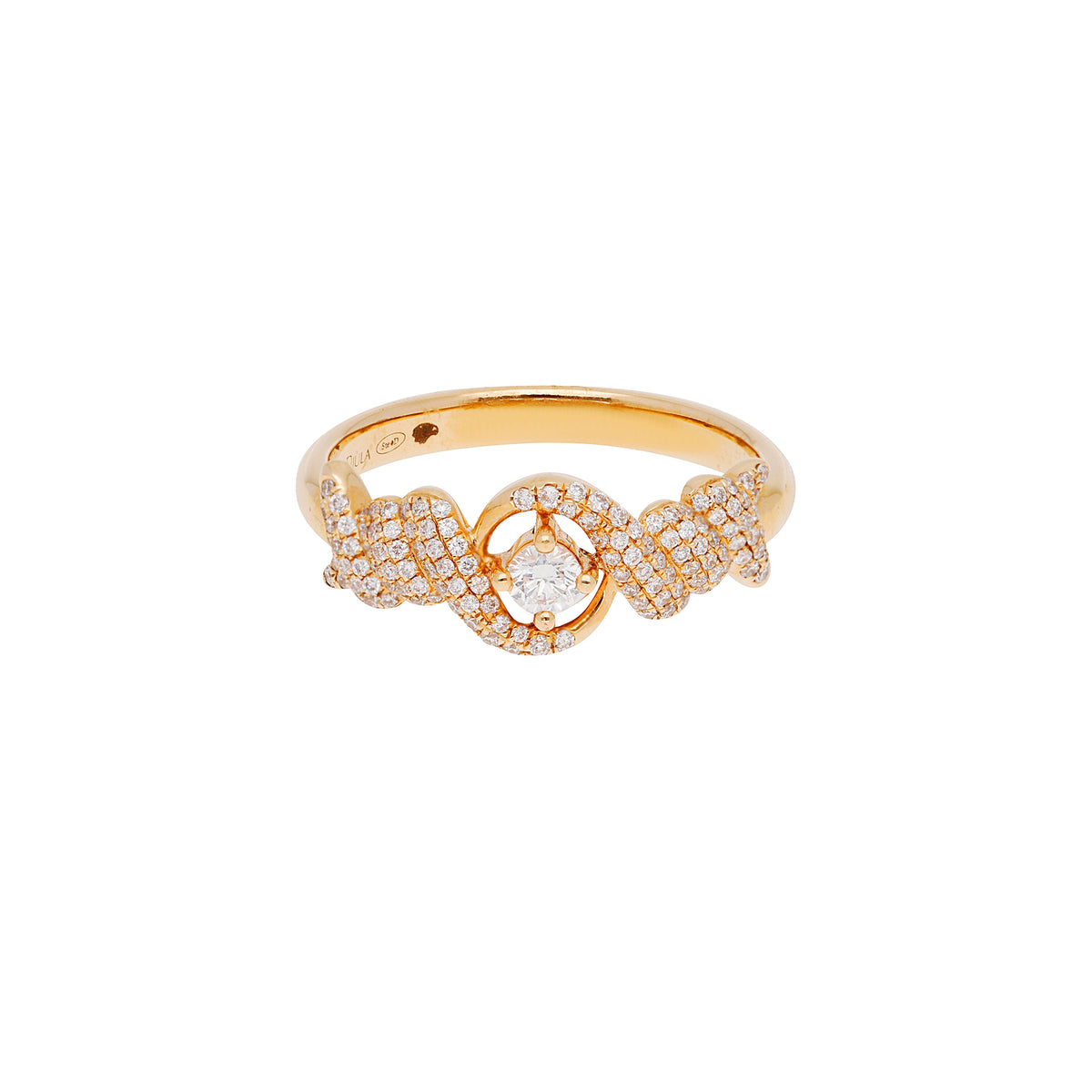 PT1_PrixTroca:1085€_VentesTroca:0_QtyTroca:1_ST:0%_Bague Barbelé en Or rose 18K sertie de diamants - Rose
