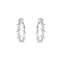 PrixTroca:1750€_VentesTroca:0_QtyTroca:1_ST:0%_Boucles d'oreilles Créoles Barbelé en Or blanc 18K serties de diamants - Blanc