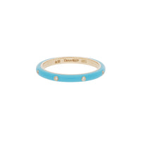 Bleu Turquoise / Bague en Or rose 14K sertie de diamants - Bleu Turquoise