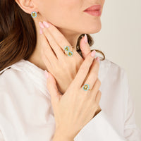 ? / Boucles d'oreilles en Or jaune 14K & Péridots serties de diamants - ?