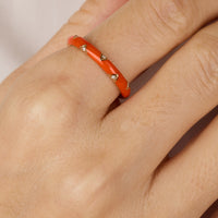 Corail / Bague 7 motifs en Or rose 14K sertie de diamants - Corail