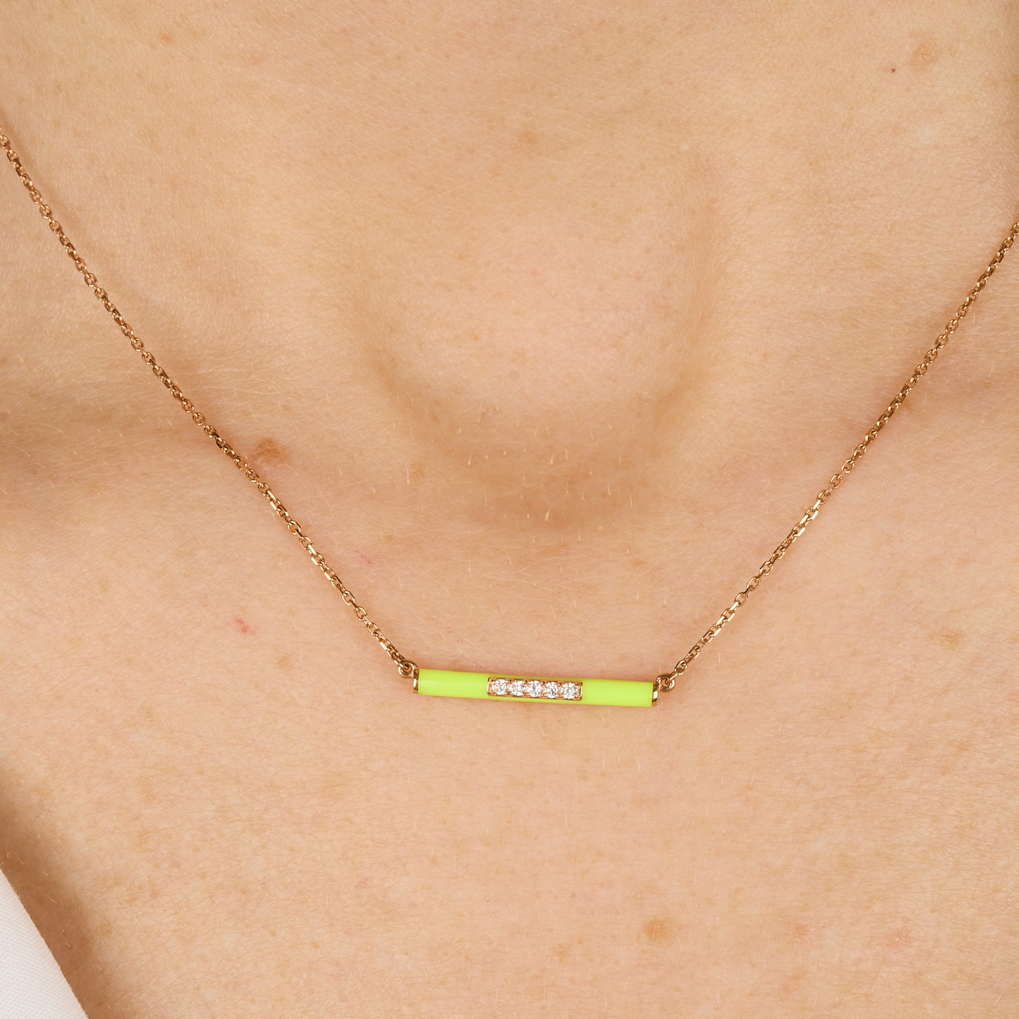 Jaune / Collier Marbella en Or rose 14K serti de diamants - Jaune