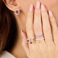Blanche / Bague Libéllule en Or rose 14K sertie de diamant - Blanche