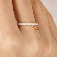 Blanche / Bague Libéllule en Or rose 14K sertie de diamant - Blanche