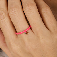 Rose / Bague Œil en Or rose 14K sertie de diamants - Rose