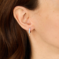 Bleu Pastel / Mono boucle Étoile Marbella en Or rose 14K sertie de diamants - Bleu Pastel