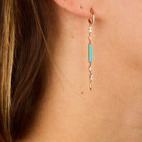 Bleu / Bijou d'Oreille Marbella en Or rose 14K serti de diamants - Bleu