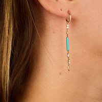 Bleu / Bijou d'Oreille Marbella en Or rose 14K serti de diamants - Bleu