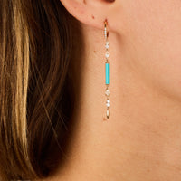 Bleu / Bijou d'Oreille Marbella en Or rose 14K serti de diamants - Bleu