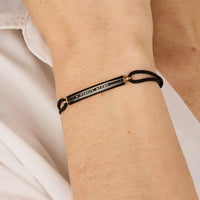 Noir / Bracelet Cordon en Or rose 18K serti de diamants - Noir