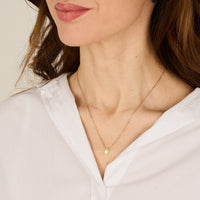 Jaune / Collier Main en Or rose 14K serti de diamant - Jaune