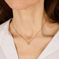 Vert / Collier Main en Or rose 14K serti de diamant - Vert