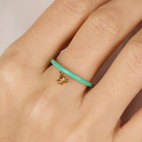 Vert / Bague Papillon en Or rose 14K sertie de diamant - Vert