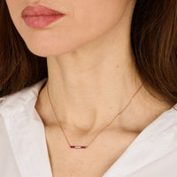 Aubergine / Collier Émail en Or rose 14K serti de diamants - Aubergine