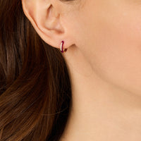 Mono boucle Émail en Or rose 18K sertie de diamants - Aubergine