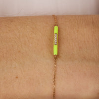 Jaune / Bracelet Marbella en Or rose 14K serti de diamants - Jaune