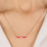 Rose / Collier Marbella en Or rose 14K serti de diamants - Rose