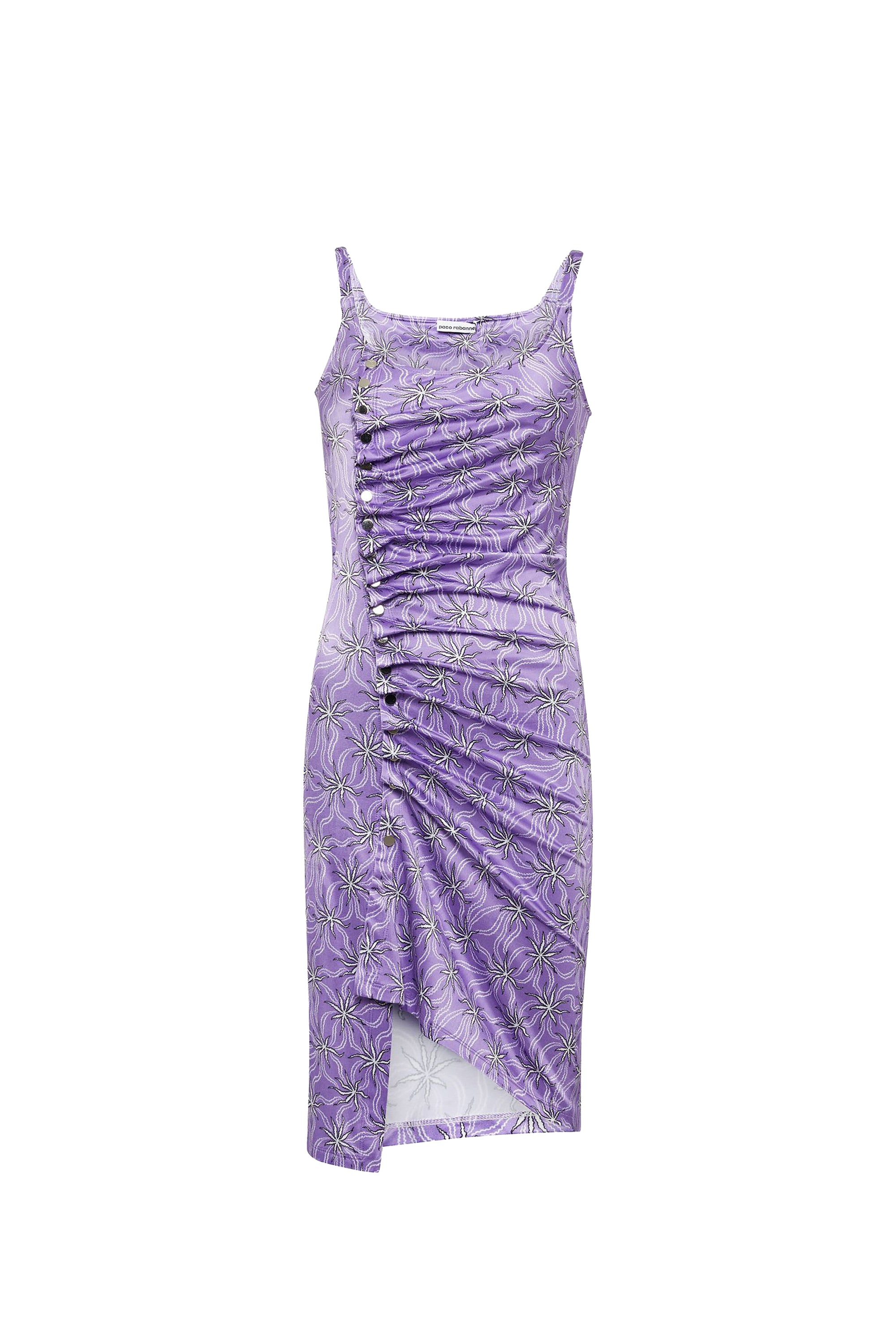 Robe drapée à bretelles - Purple Splash