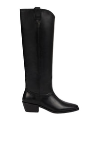 RECO : 230 // Santiags hautes 40 en cuir - Noir