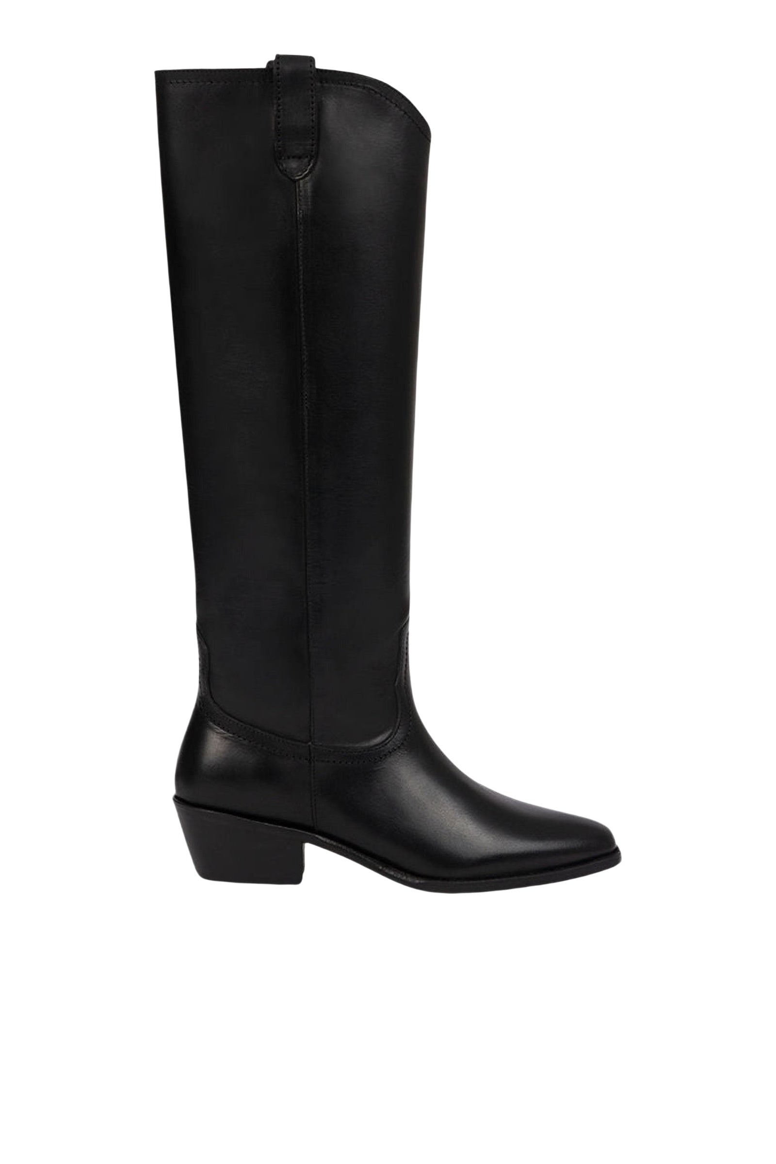 RECO : 230 // Santiags hautes 40 en cuir - Noir