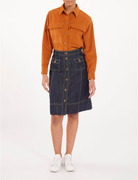 1qty RELIQUAT 75€ 100%  / Jupe trapèze Rachel - Blue Dark