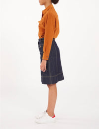 1qty RELIQUAT 75€ 100%  / Jupe trapèze Rachel - Blue Dark