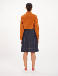 1qty RELIQUAT 75€ 100%  / Jupe trapèze Rachel - Blue Dark