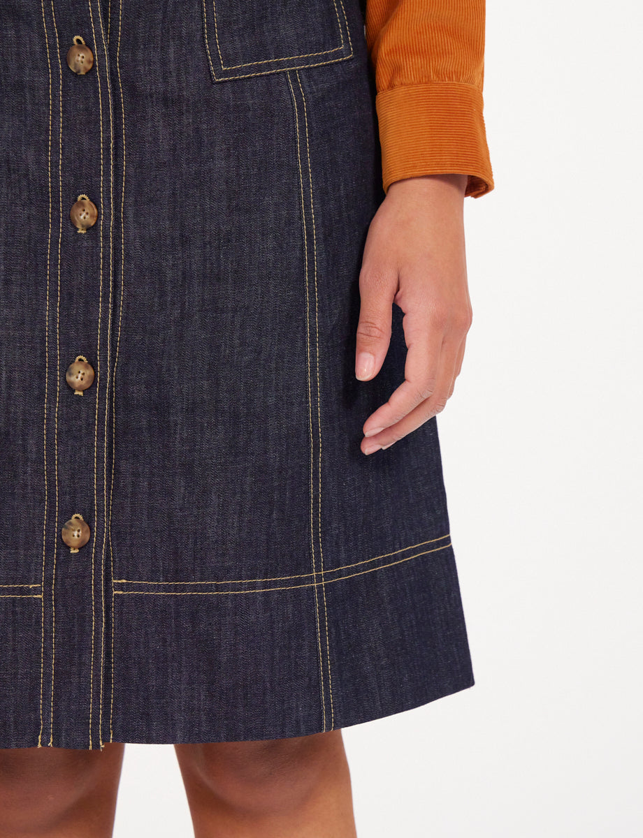 1qty RELIQUAT 75€ 100%  / Jupe trapèze Rachel - Blue Dark