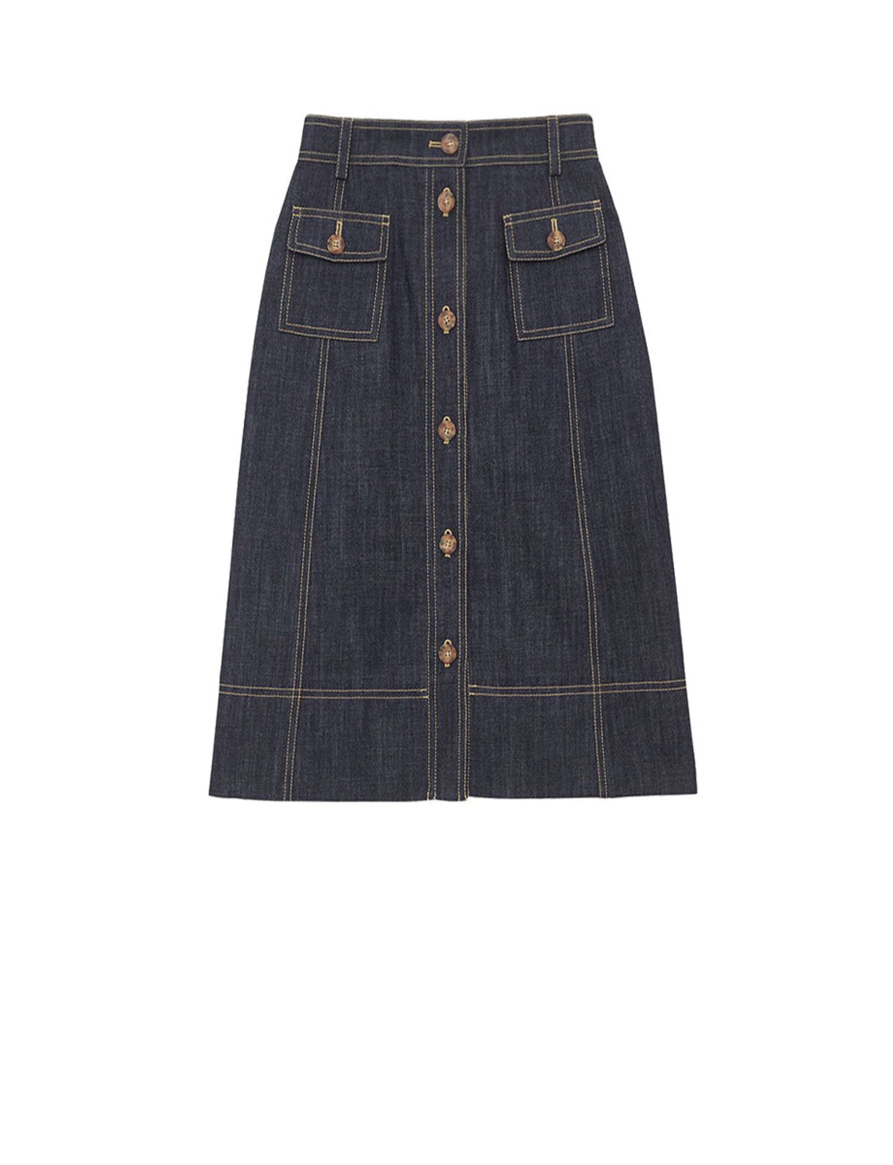 1qty RELIQUAT 75€ 100%  / Jupe trapèze Rachel - Blue Dark
