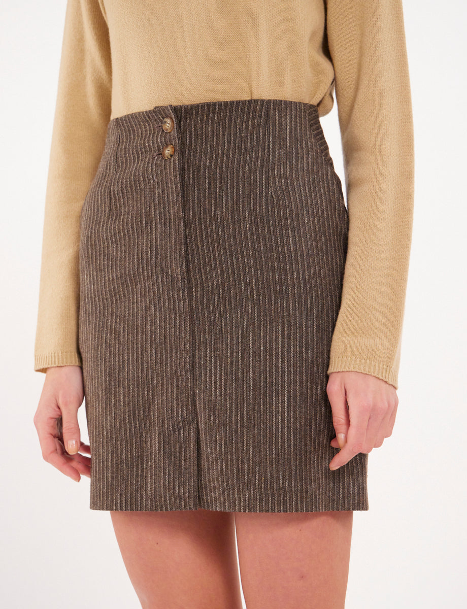 13qty RELIQUAT 75€ 0%  / Jupe droite Loric en laine - Brown