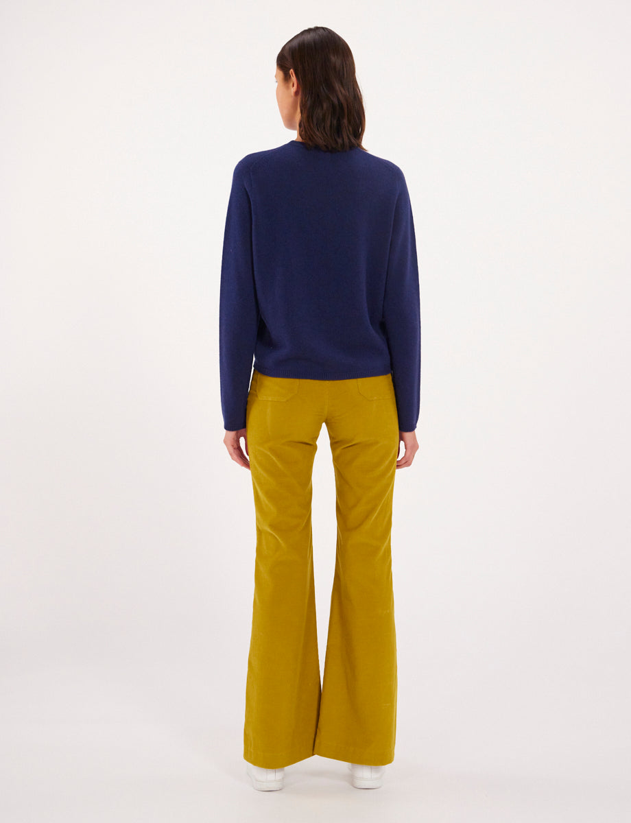 7qty RELIQUAT 90€ 11,1%  / Pull col rond Angelina en laine et cachemire - Blue Navy