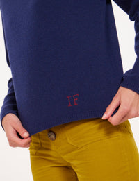 7qty RELIQUAT 90€ 11,1%  / Pull col rond Angelina en laine et cachemire - Blue Navy